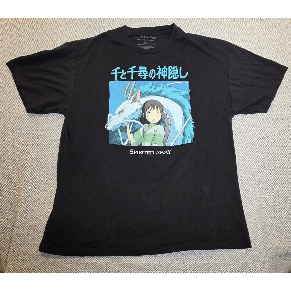 Vintage 2001 Spirited Away Studio Ghibli T-Shirt XL Y2K Anime Chihiro Haku